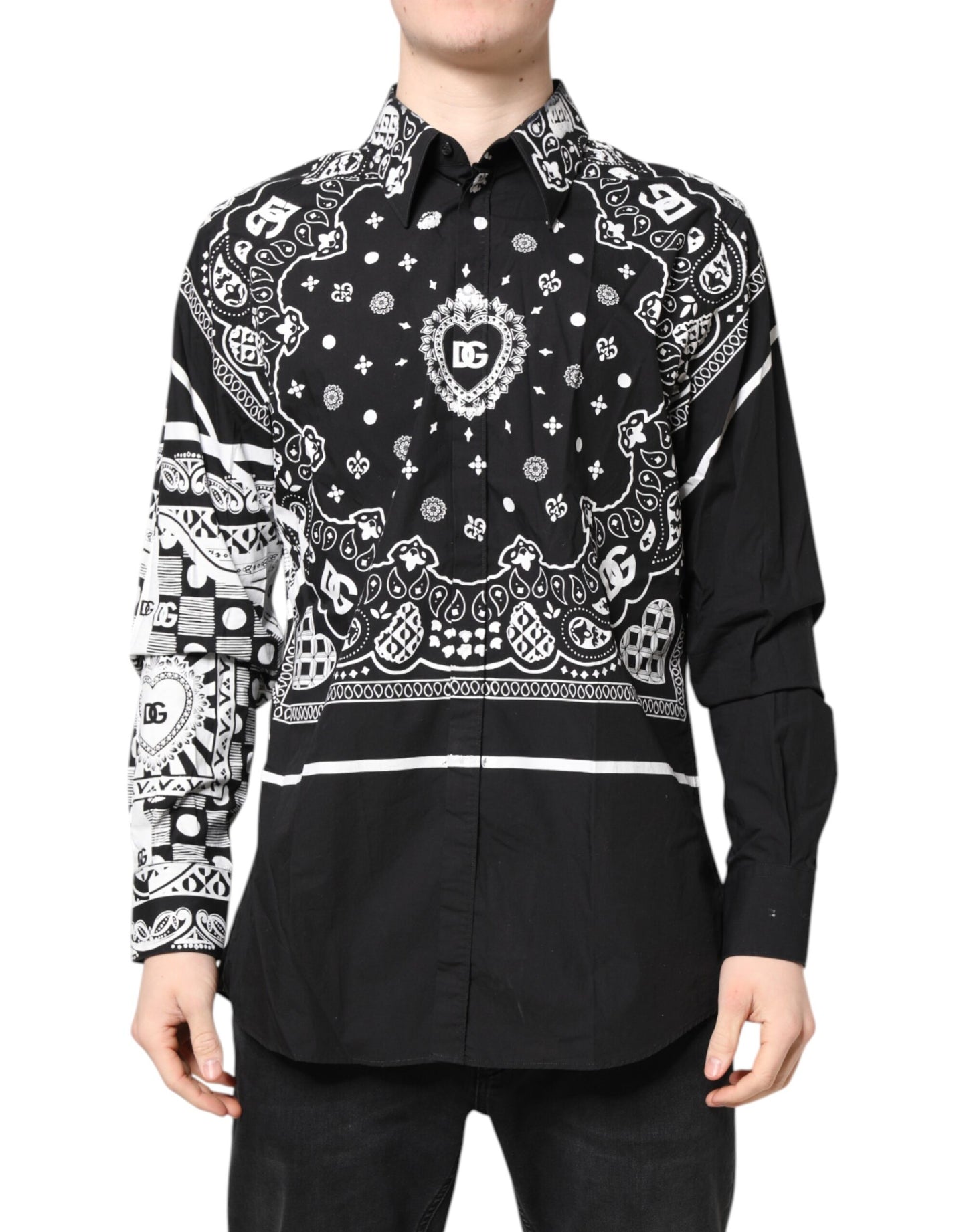 Chemise homme Dolce & Gabbana Bandana noir et blanc MARTINI