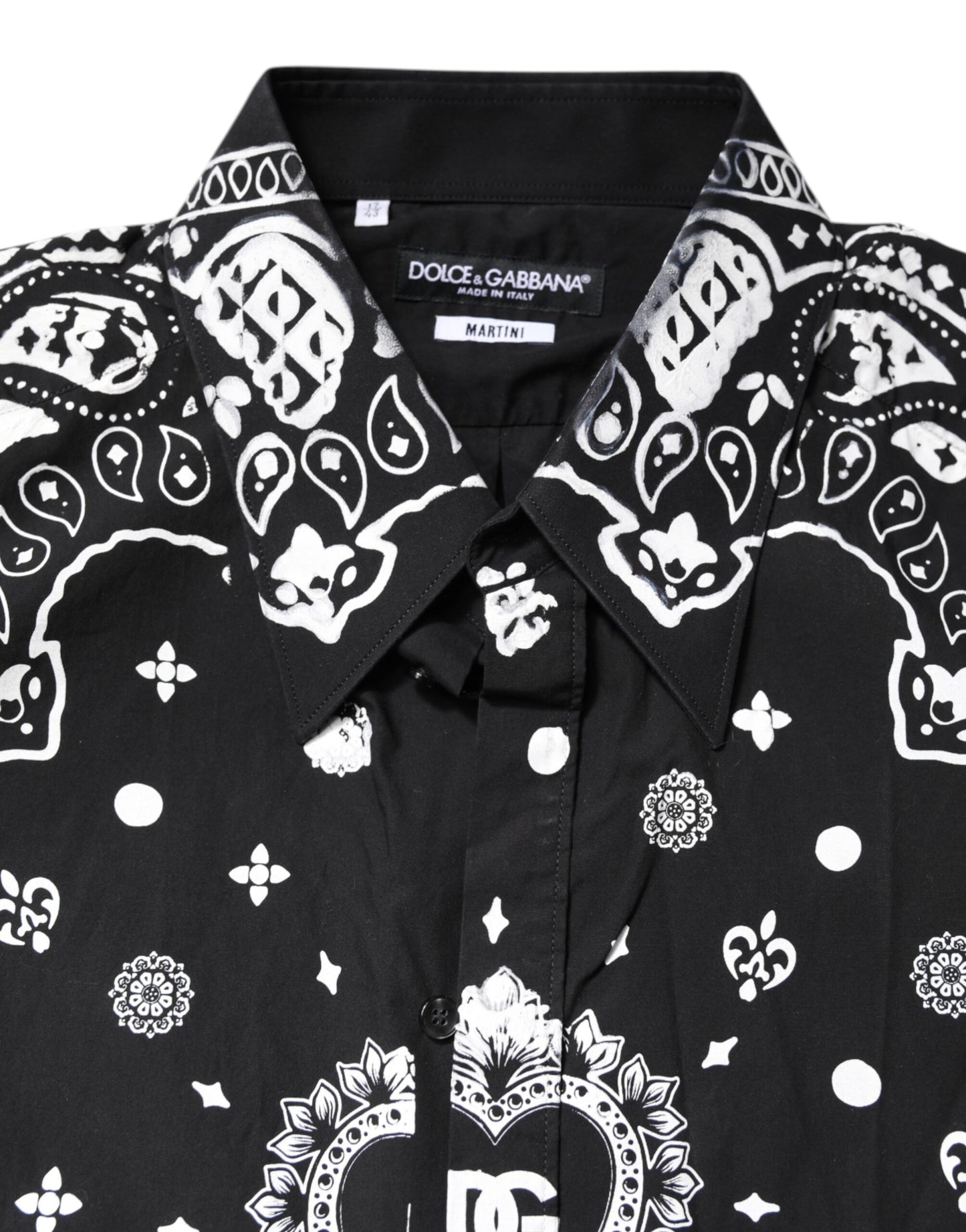 Chemise homme Dolce & Gabbana Bandana noir et blanc MARTINI
