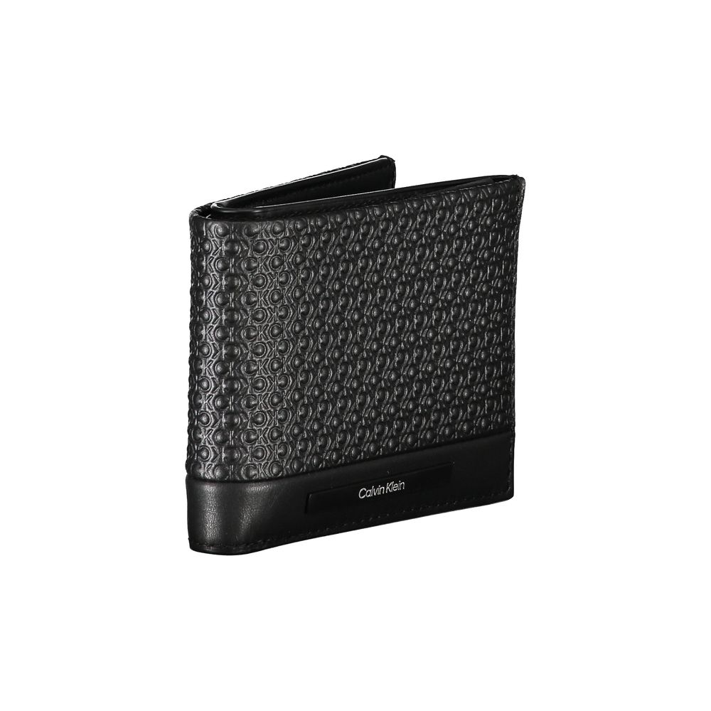 Portefeuille RFID élégant en cuir noir Calvin Klein