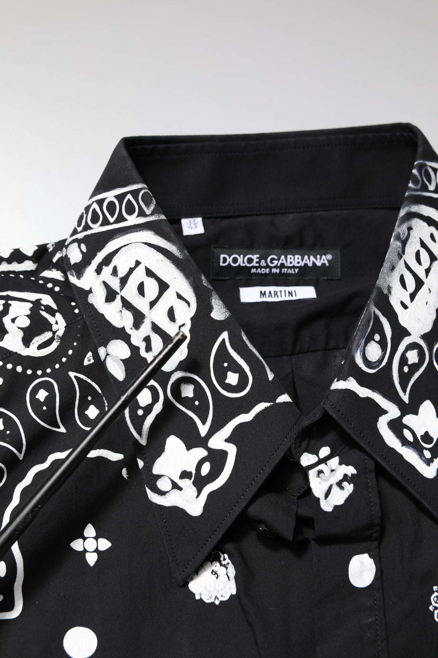 Chemise homme Dolce & Gabbana Bandana noir et blanc MARTINI