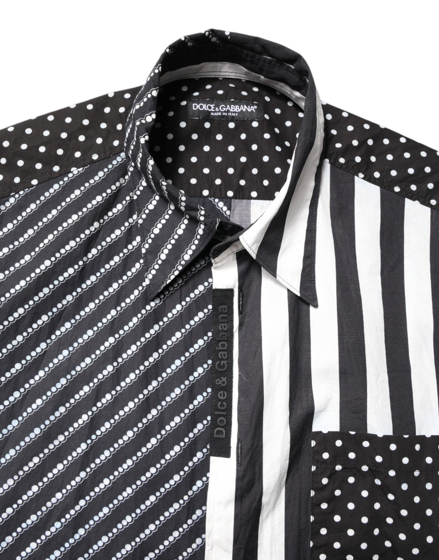 Dolce & Gabbana Black White Stripe Button Down Casual Shirt by Dolce & Gabbana