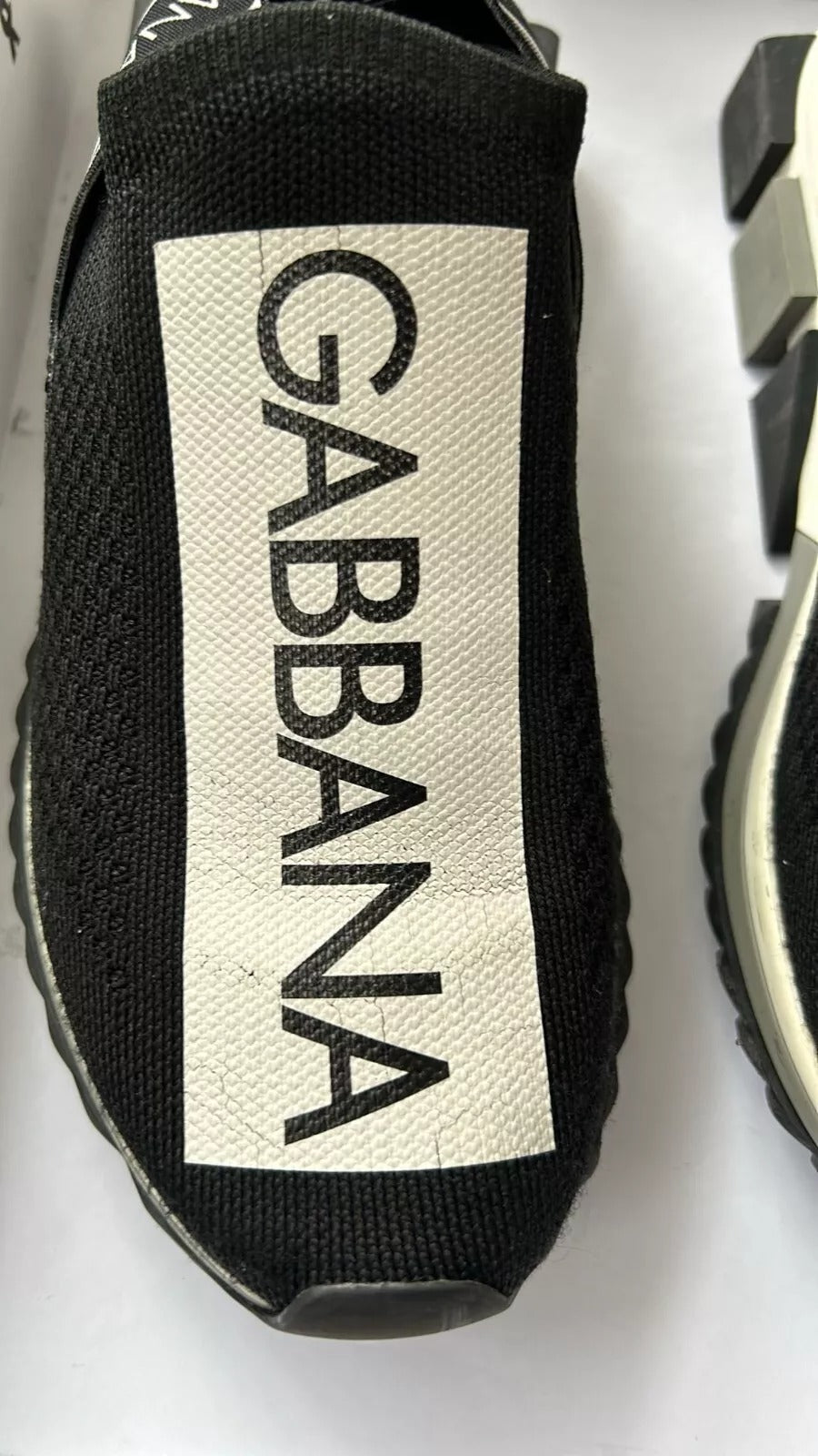 Dolce & Gabbana Black White Slip On Sorrento Sneakers Shoes by Dolce & Gabbana