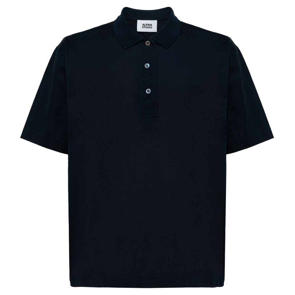 Polo en coton bleu Alpha Studio