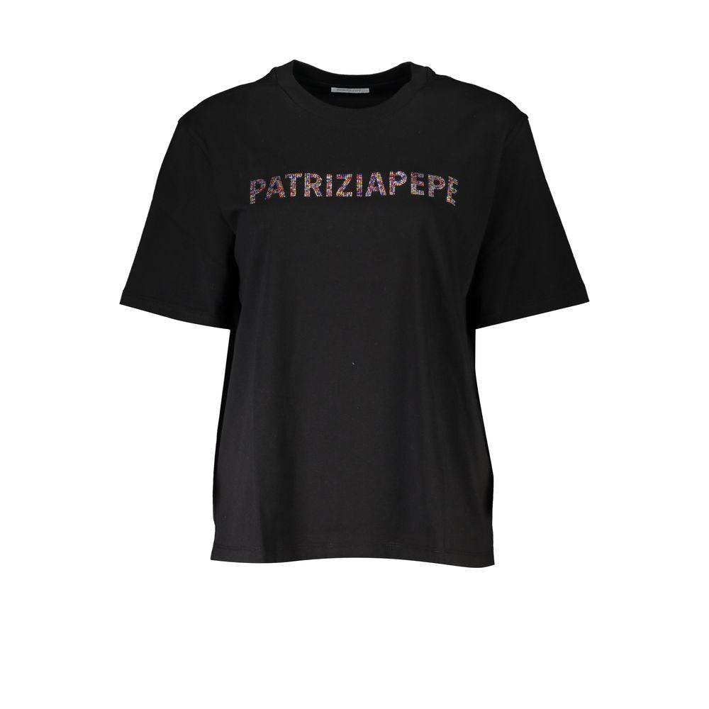 Patrizia Pepe Chic Rhinestone Crew Neck Tee by Patrizia Pepe