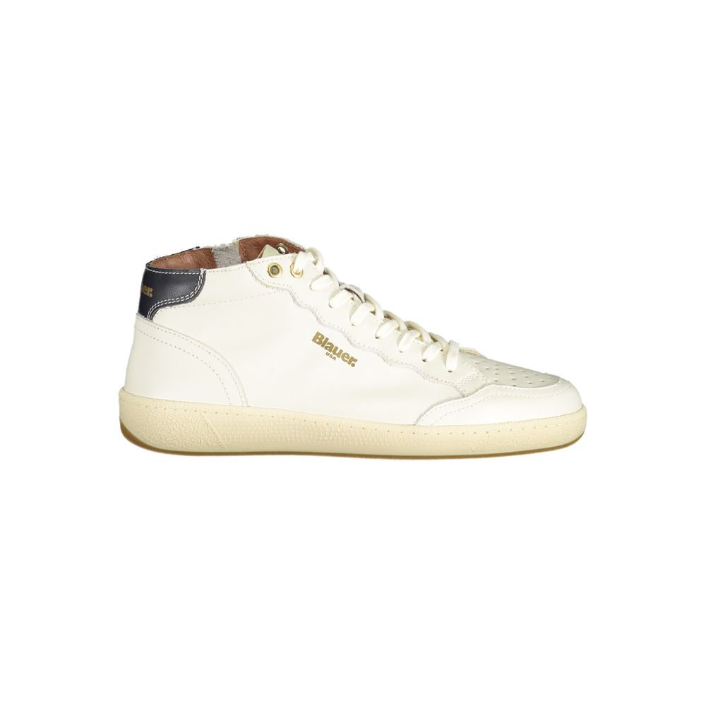 Blauer White Leather Men Sneaker by Blauer