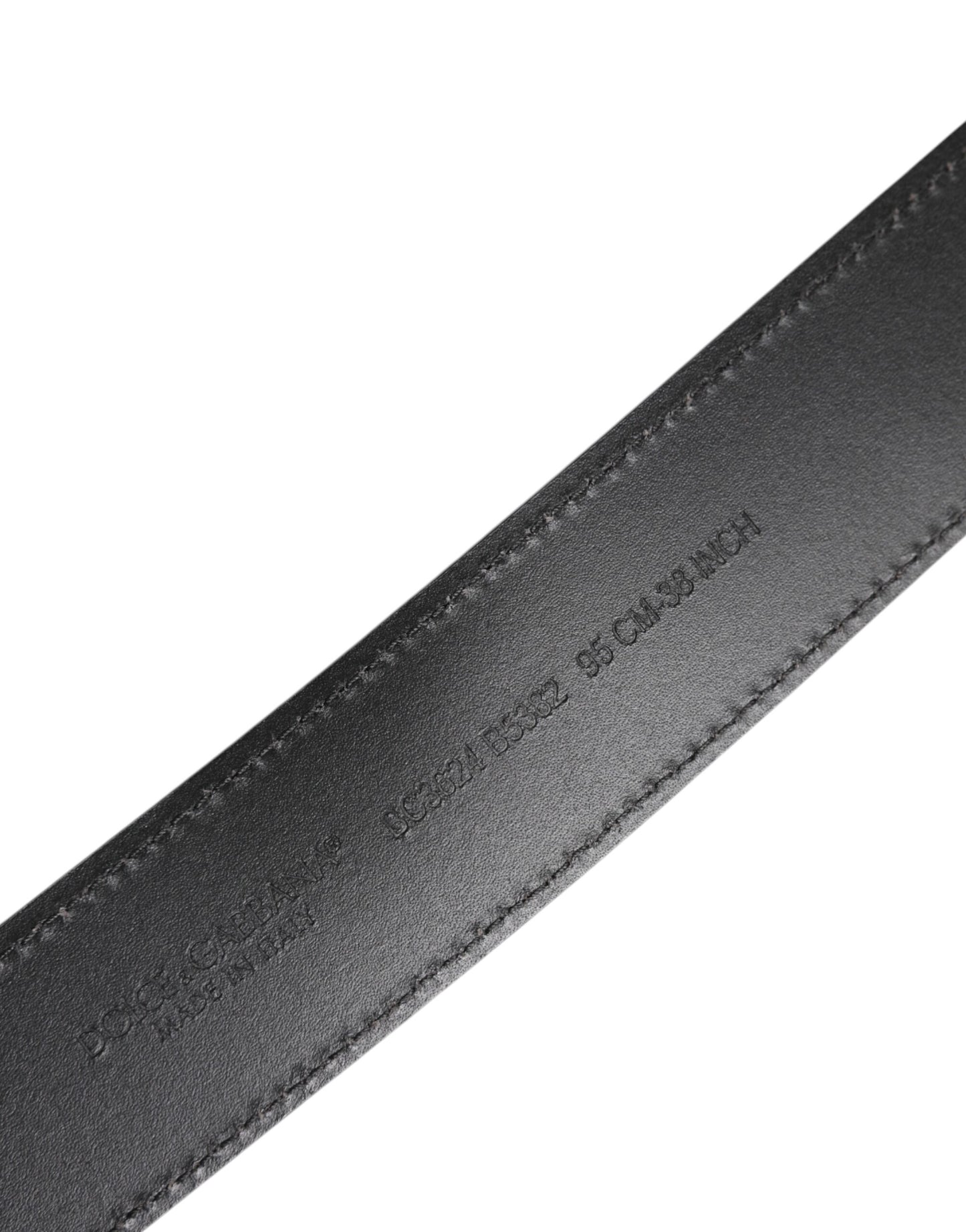 Ceinture classique noire à boucle logo en métal argenté Dolce & Gabbana