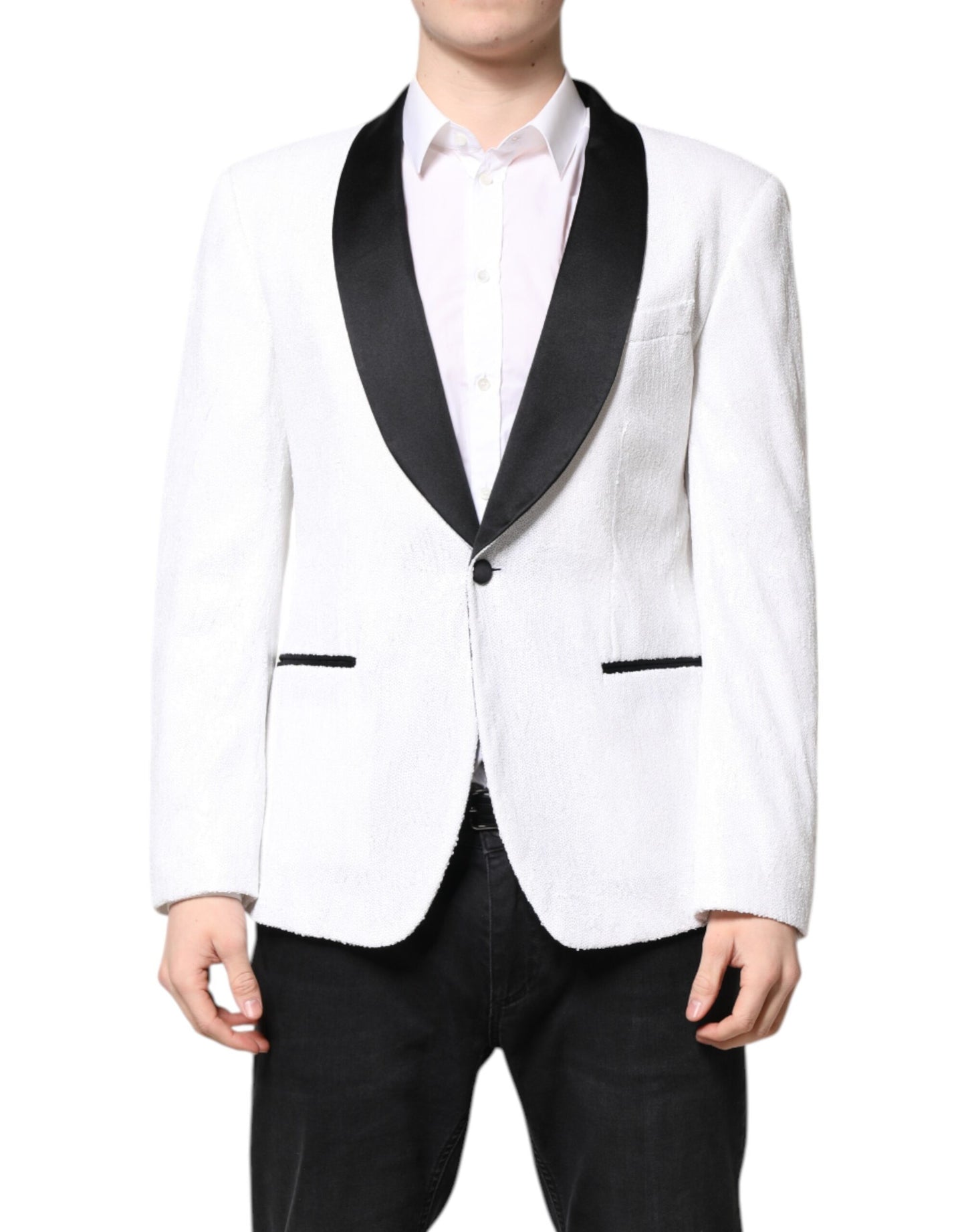 Blazer simple boutonnage en nylon blanc Dolce & Gabbana