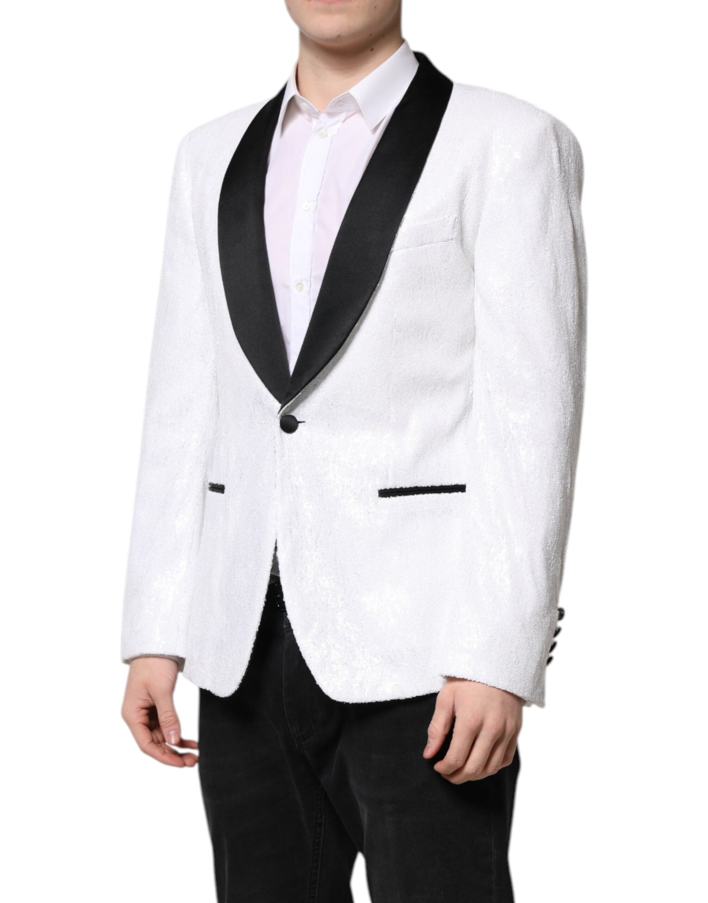Blazer simple boutonnage en nylon blanc Dolce & Gabbana