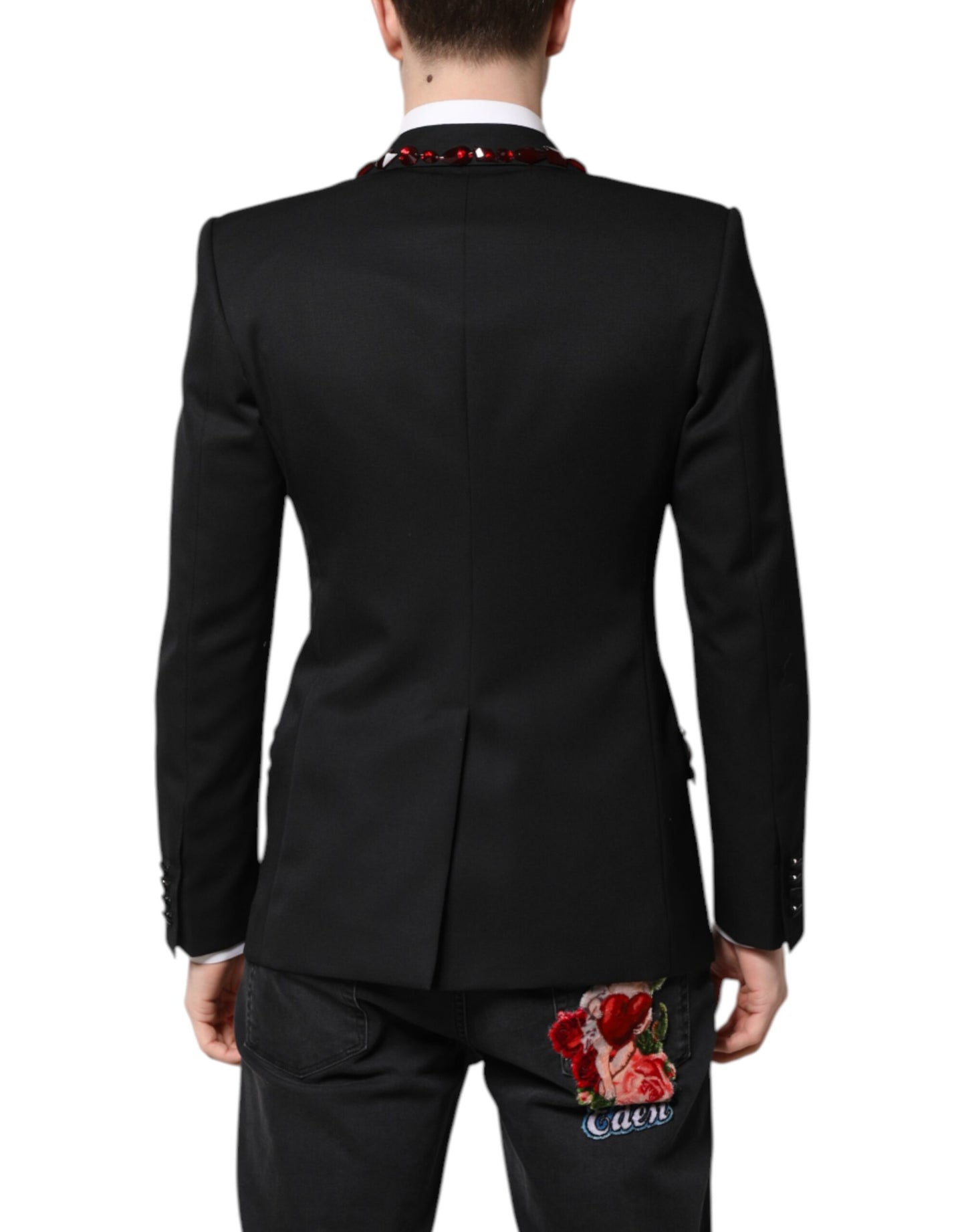 Blazer noir Dolce & Gabbana orné de cristaux SICILIA