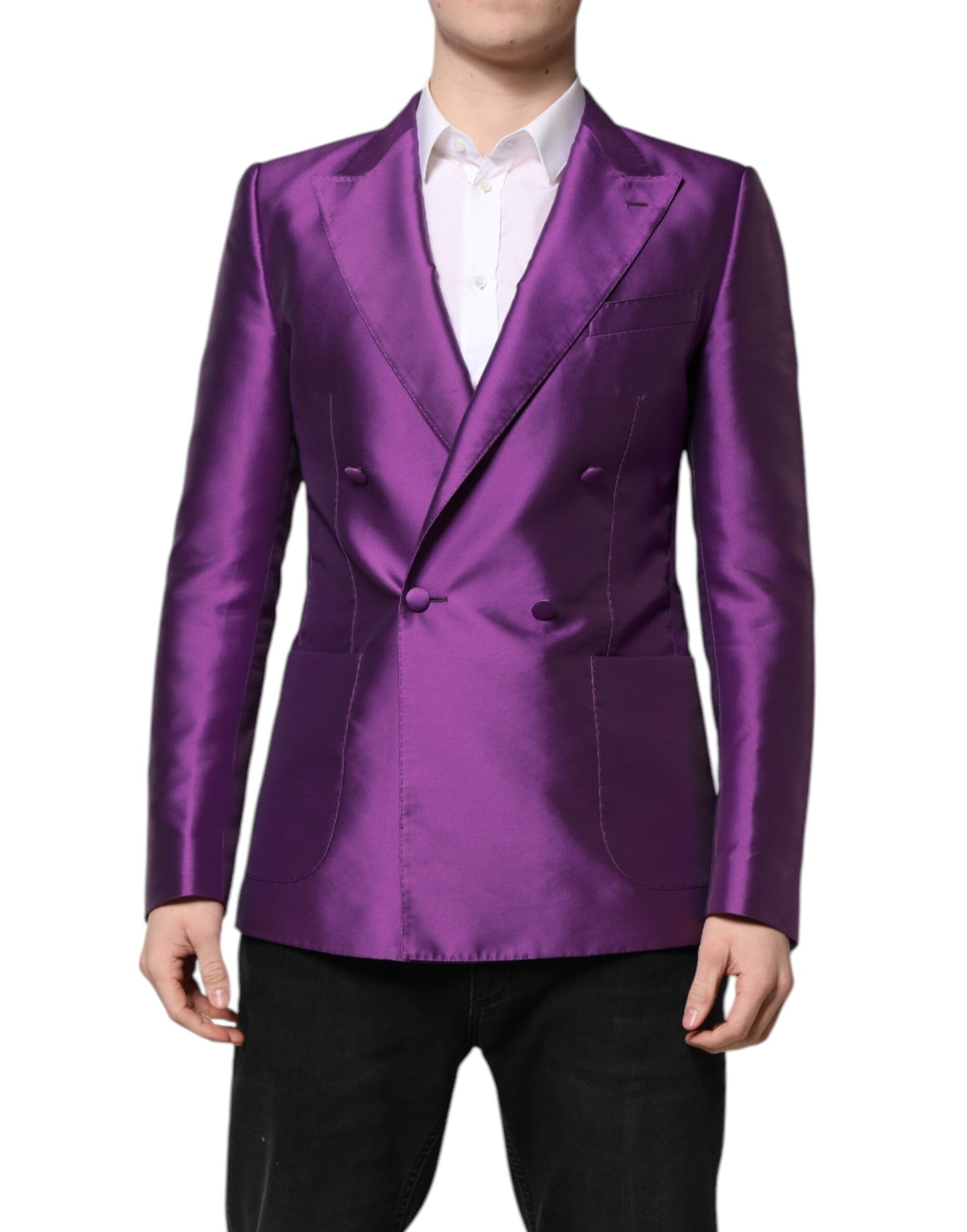 Blazer croisé violet pour homme Dolce & Gabbana