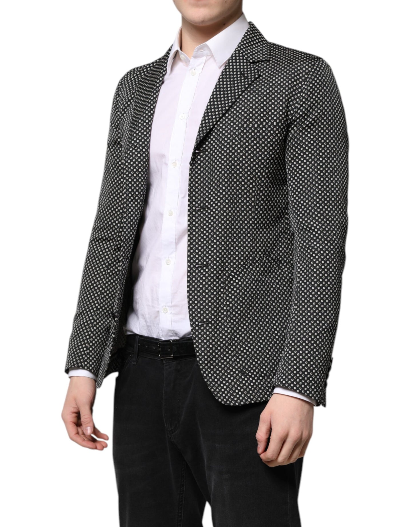 Blazer de costume pour homme Dolce & Gabbana à motifs noirs et blancs