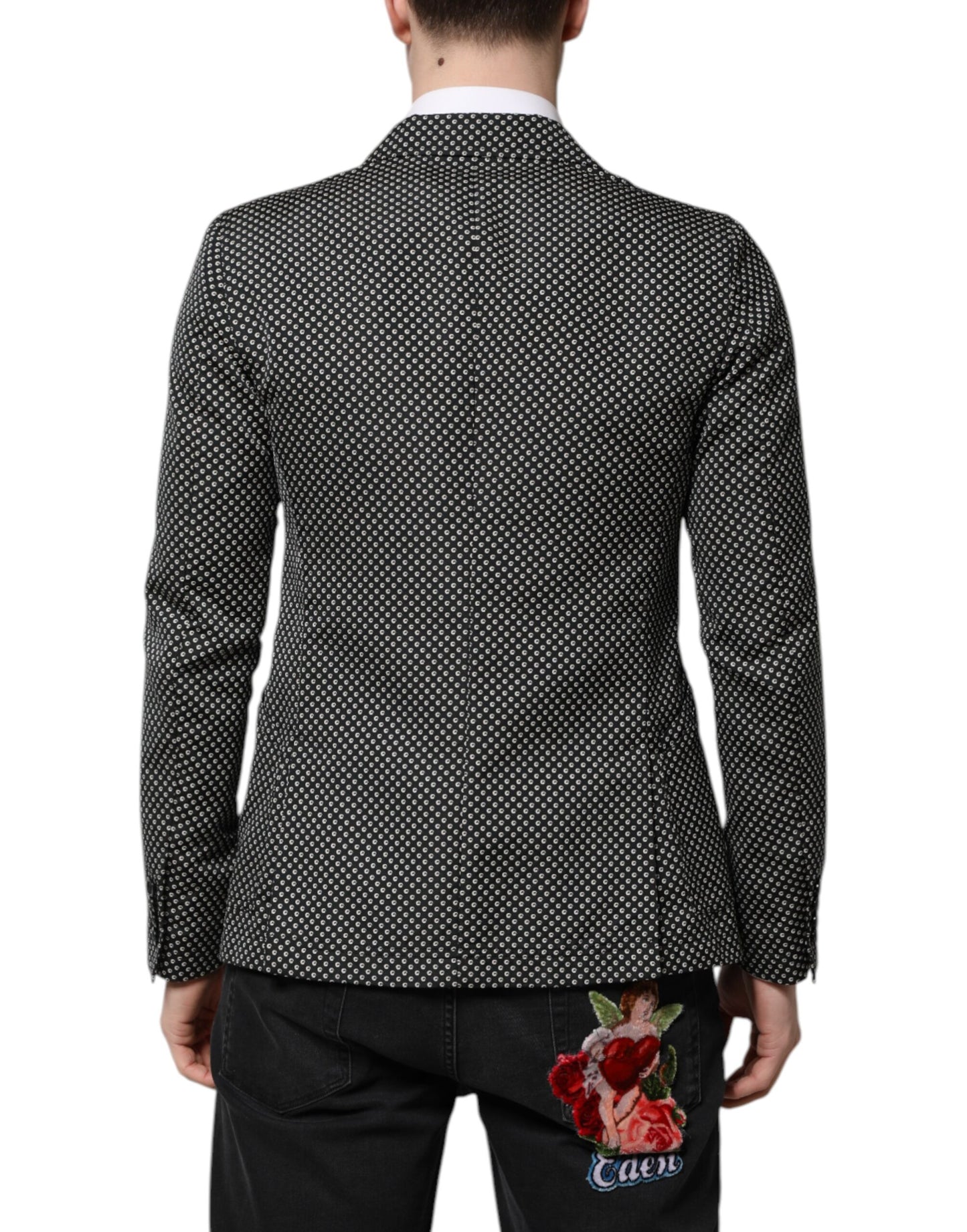 Blazer de costume pour homme Dolce & Gabbana à motifs noirs et blancs