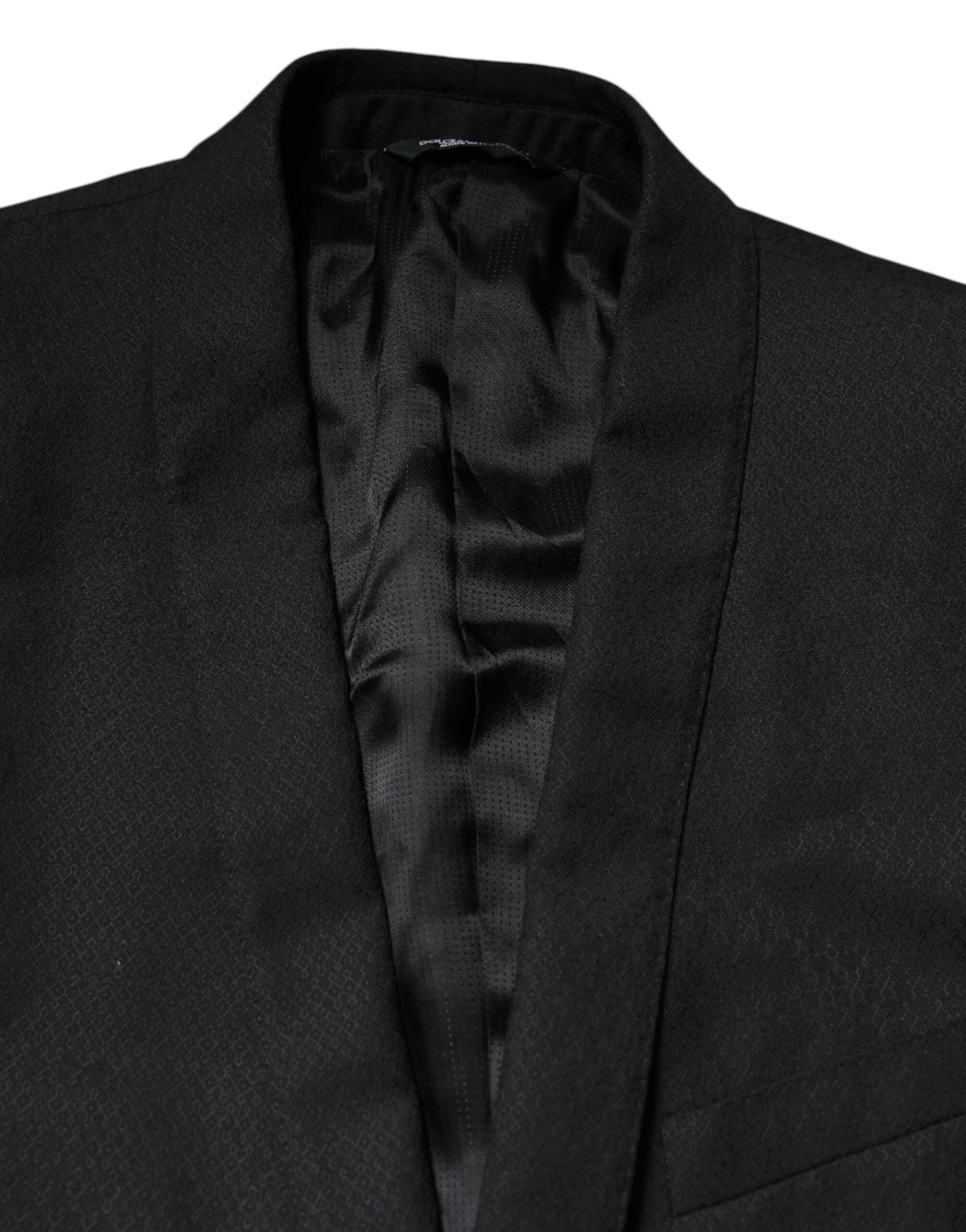 Blazer de costume simple boutonnage Dolce & Gabbana noir doré