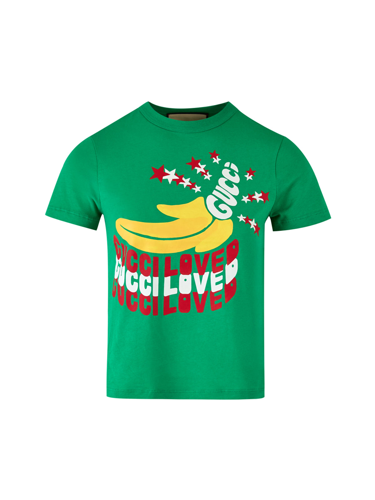 T-shirt en coton vert avec logo Gucci