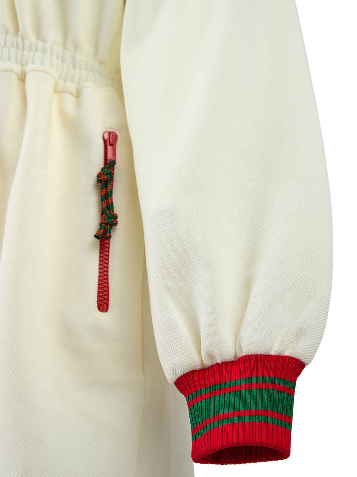Survêtement à capuche en polyester crème avec logo Gucci