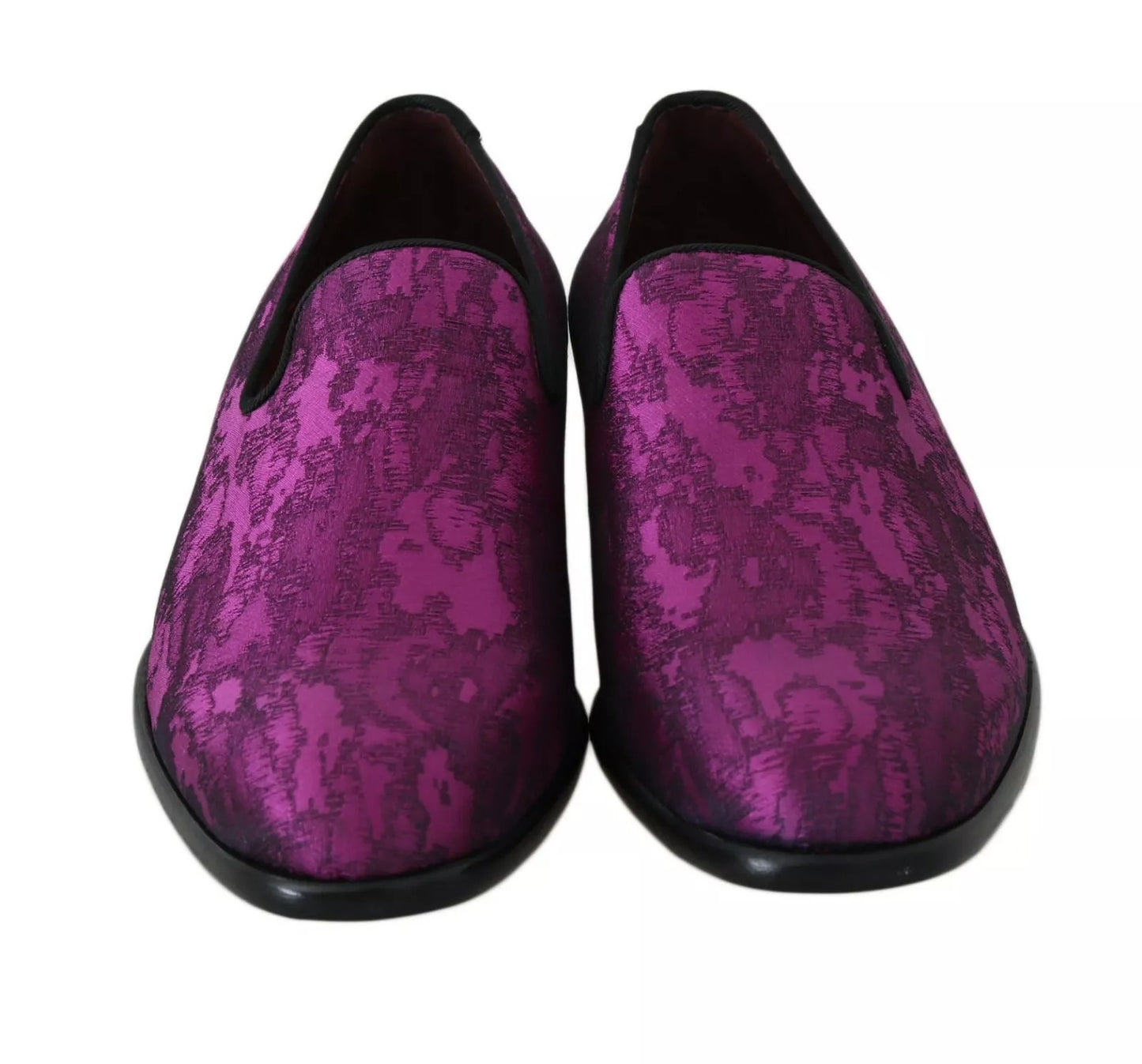Mocassins élégants Dolce & Gabbana en mélange de soie et de laine violet