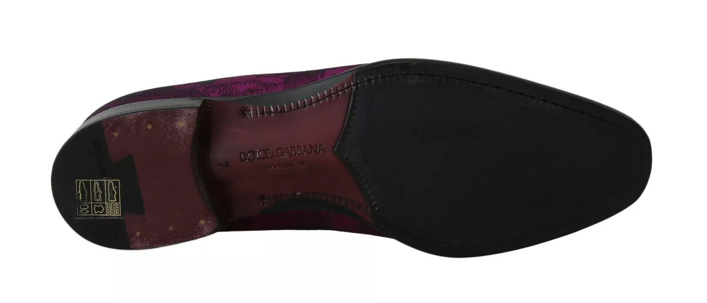 Mocassins élégants Dolce & Gabbana en mélange de soie et de laine violet