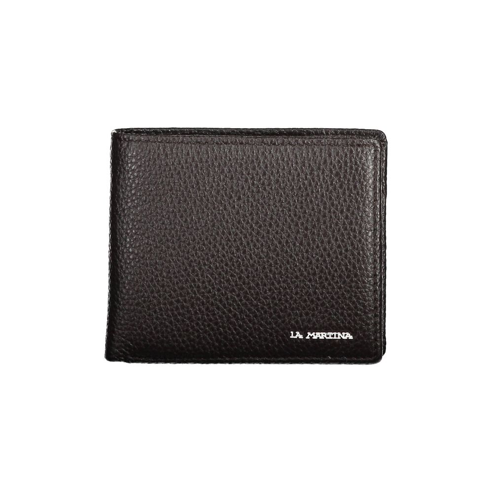 Portefeuille homme en cuir marron La Martina