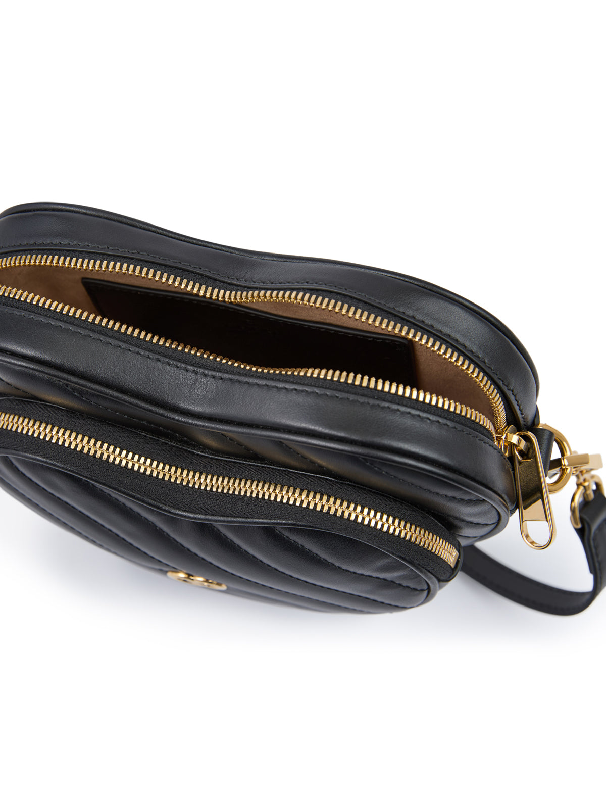 Mini sac bandoulière cœur en cuir noir Gucci