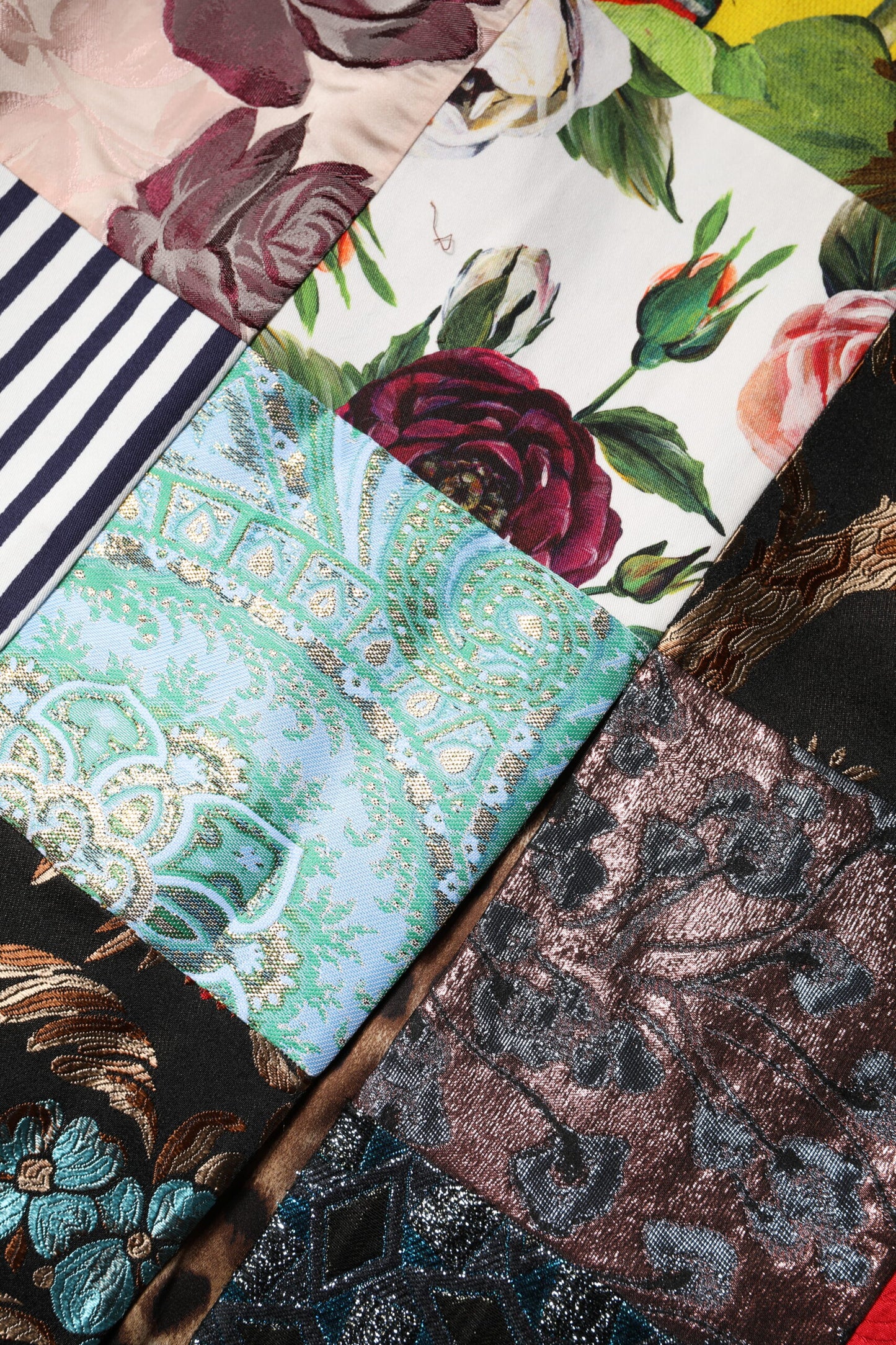Robe fourreau sans manches patchwork multicolore Dolce & Gabbana