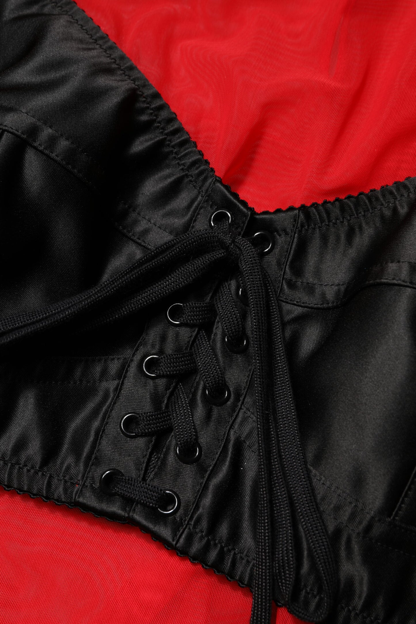 Dolce & Gabbana Red Black Bustier Detailing Long Sleeves Top by Dolce & Gabbana