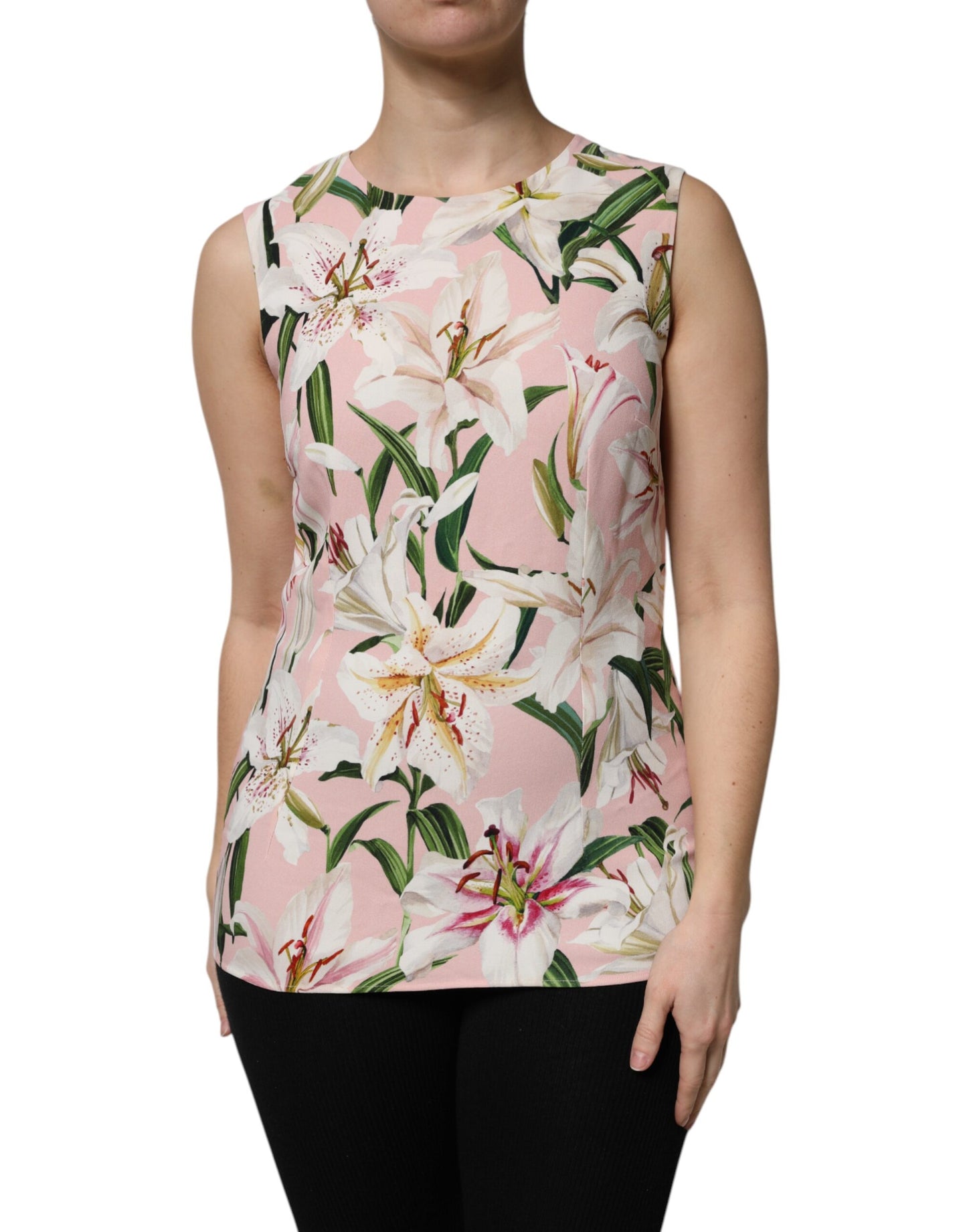 Dolce & Gabbana Multicolor Floral Print Round Neck Tank Top by Dolce & Gabbana