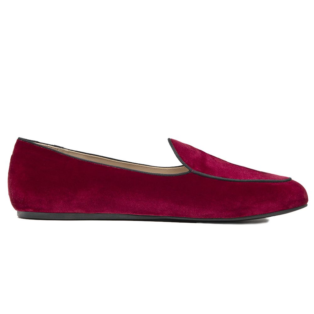 Mocassins en velours rouge Charles Philip