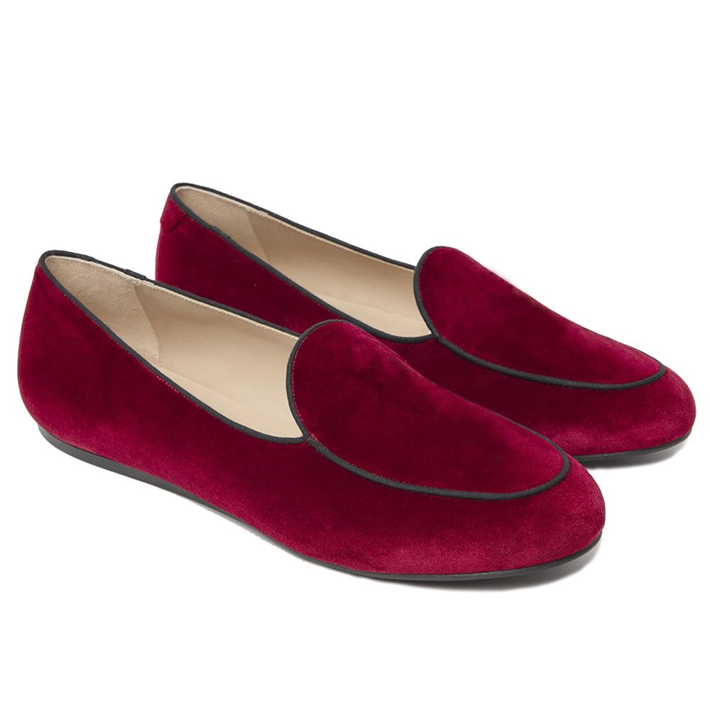 Mocassins en velours rouge Charles Philip