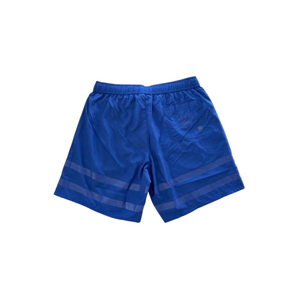 Short de bain homme en polyester bleu iceberg