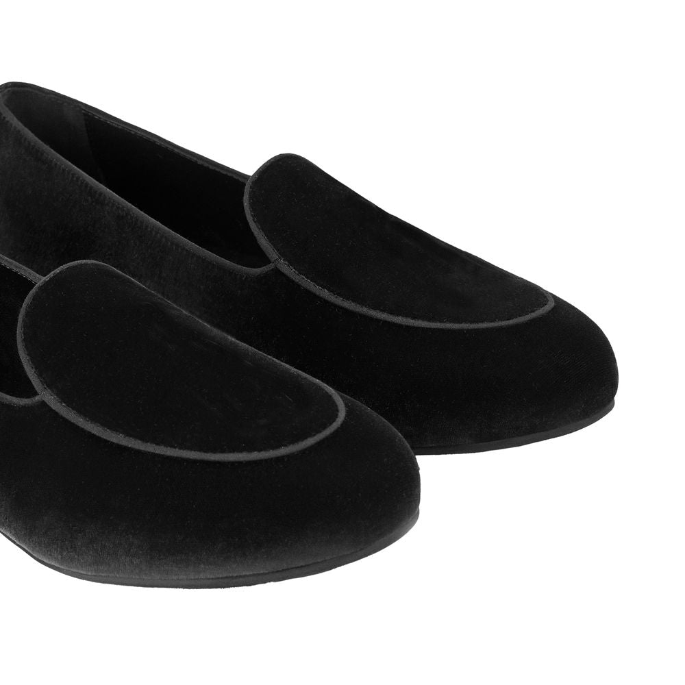 Mocassin unisexe en velours noir Charles Philip