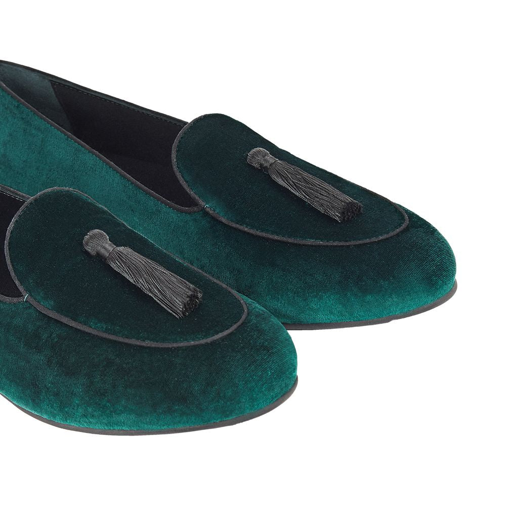 Mocassins en velours vert Charles Philip