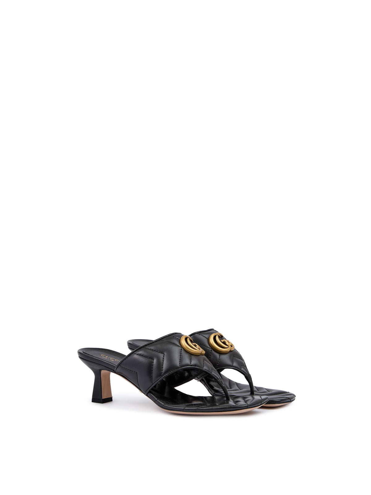 Sandales Charlotte en cuir nappa noir Mystic de Gucci