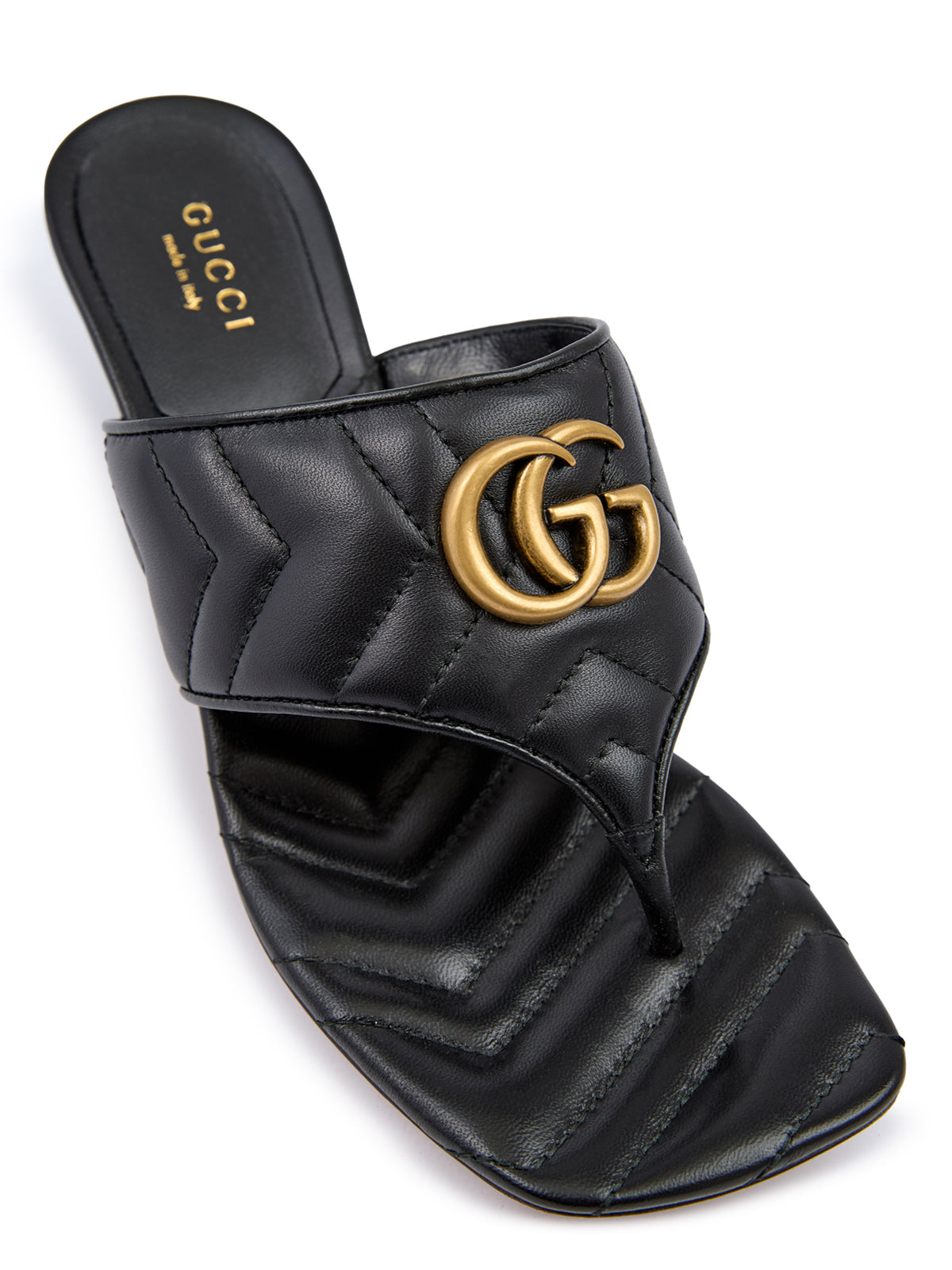 Sandales Charlotte en cuir nappa noir Mystic de Gucci