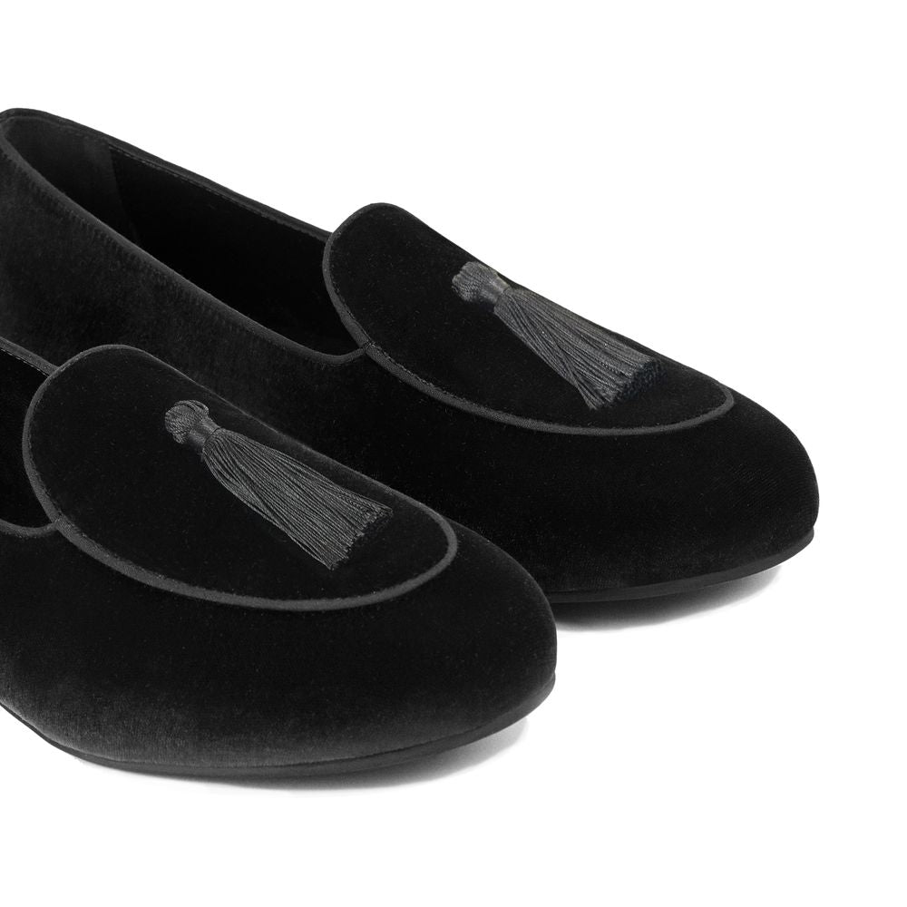 Mocassins en velours noir Charles Philip