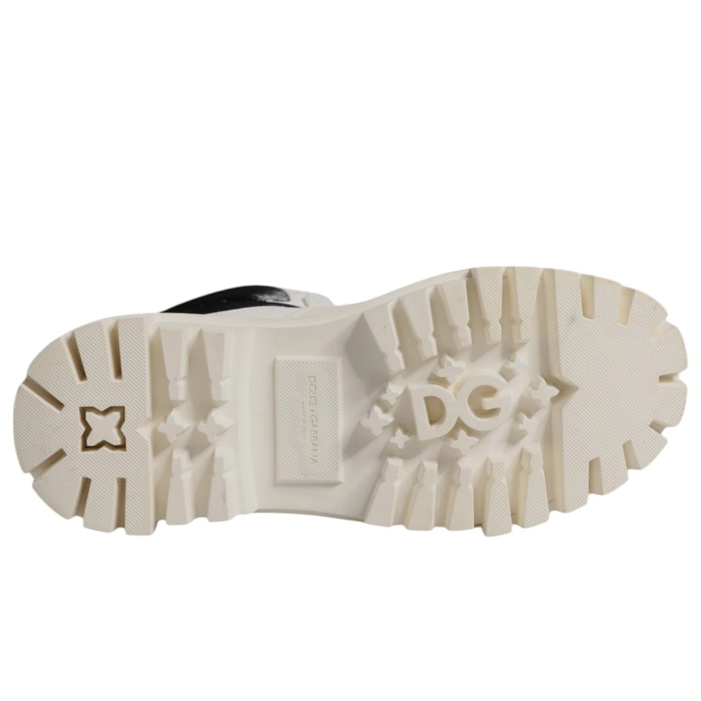 Dolce & Gabbana White Padded Mid Calf Lace Up Boots Shoes by Dolce & Gabbana