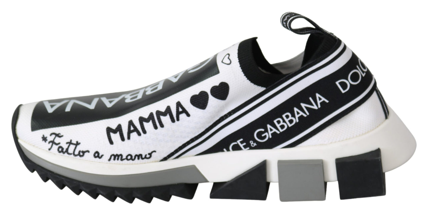 Dolce & Gabbana White Black Slip On Sorrento Sneakers by Dolce & Gabbana