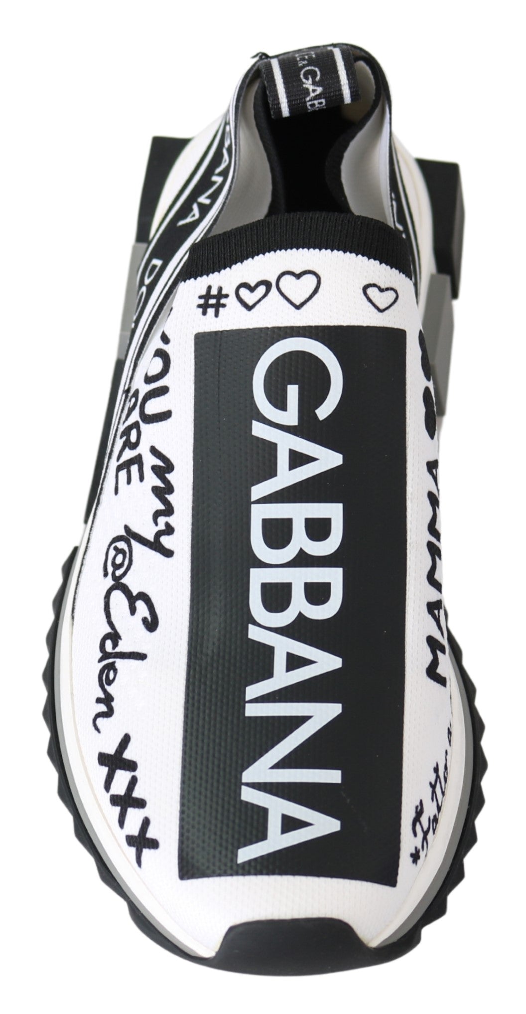 Dolce & Gabbana White Black Slip On Sorrento Sneakers by Dolce & Gabbana