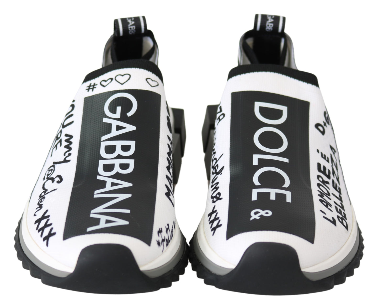 Dolce & Gabbana White Black Slip On Sorrento Sneakers by Dolce & Gabbana