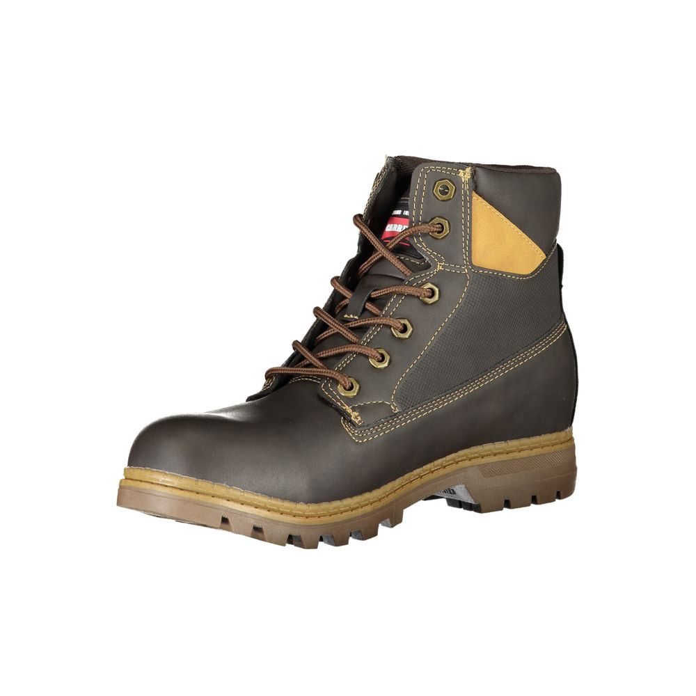 Carrera Rugged Brown Lace-Up Boots with Contrast Details by Carrera