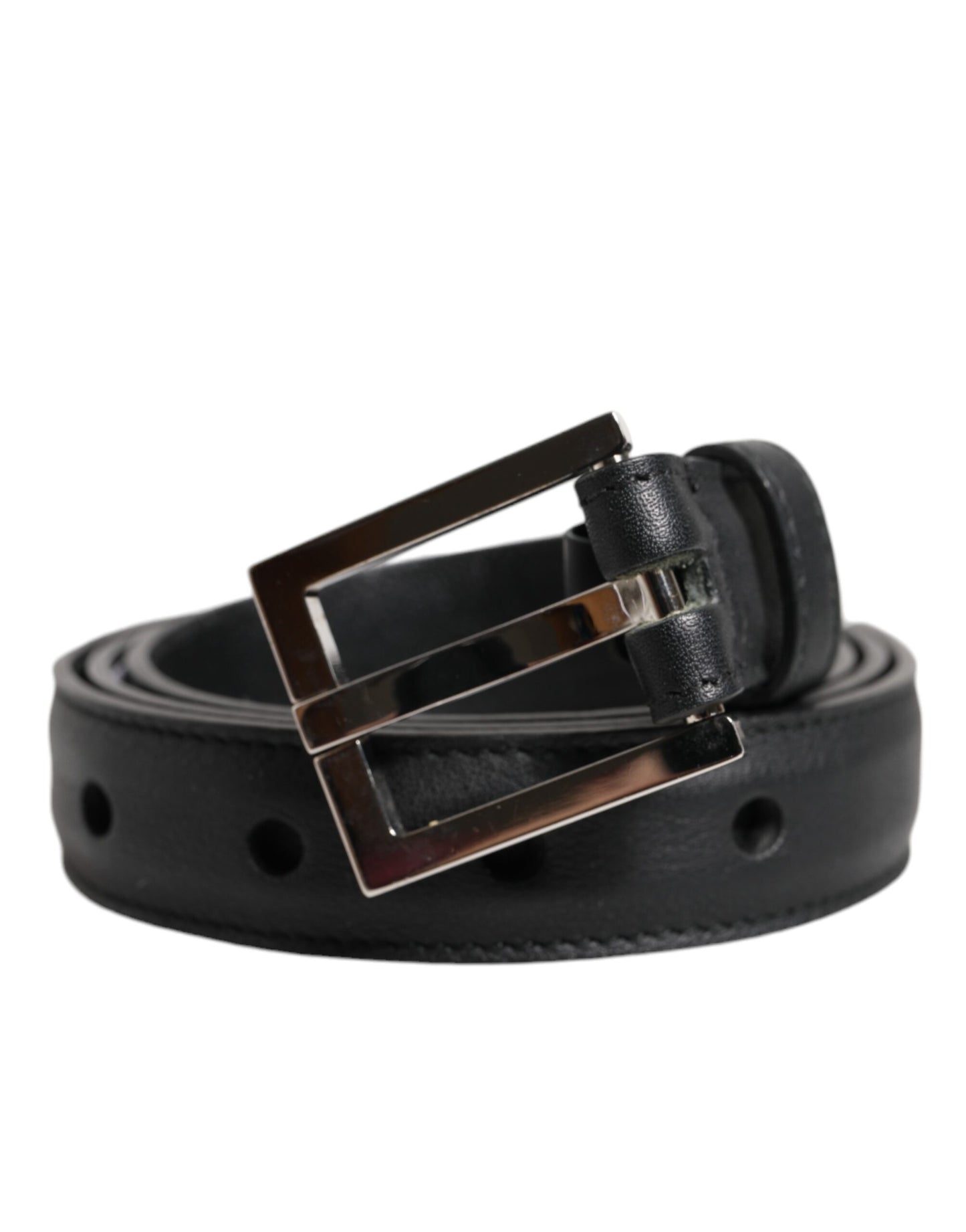 Ceinture à boucle classique en cuir de veau noir Dolce & Gabbana