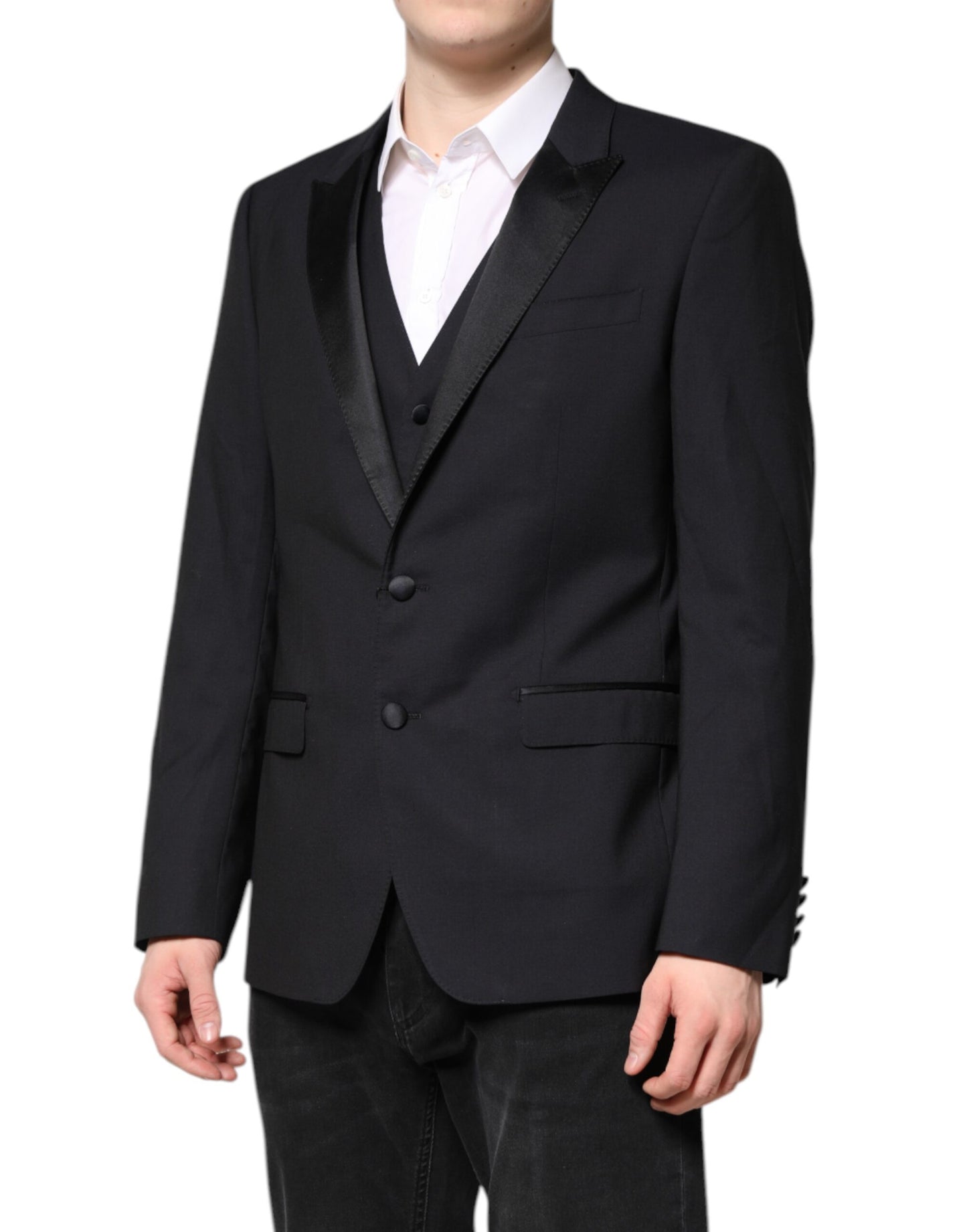 Veste de costume 2 pièces en laine bleu foncé MARTINI de Dolce & Gabbana