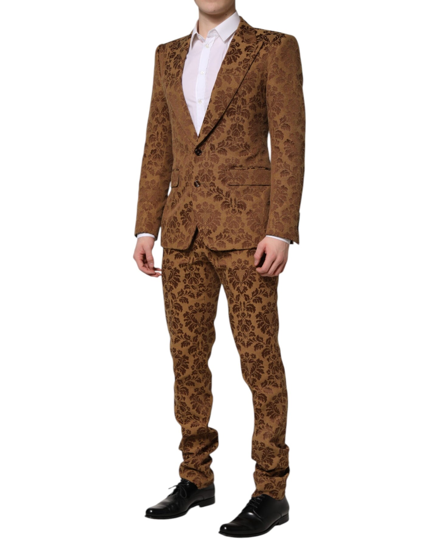 Costume 2 pièces Dolce & Gabbana SICILIA en jacquard fleuri marron