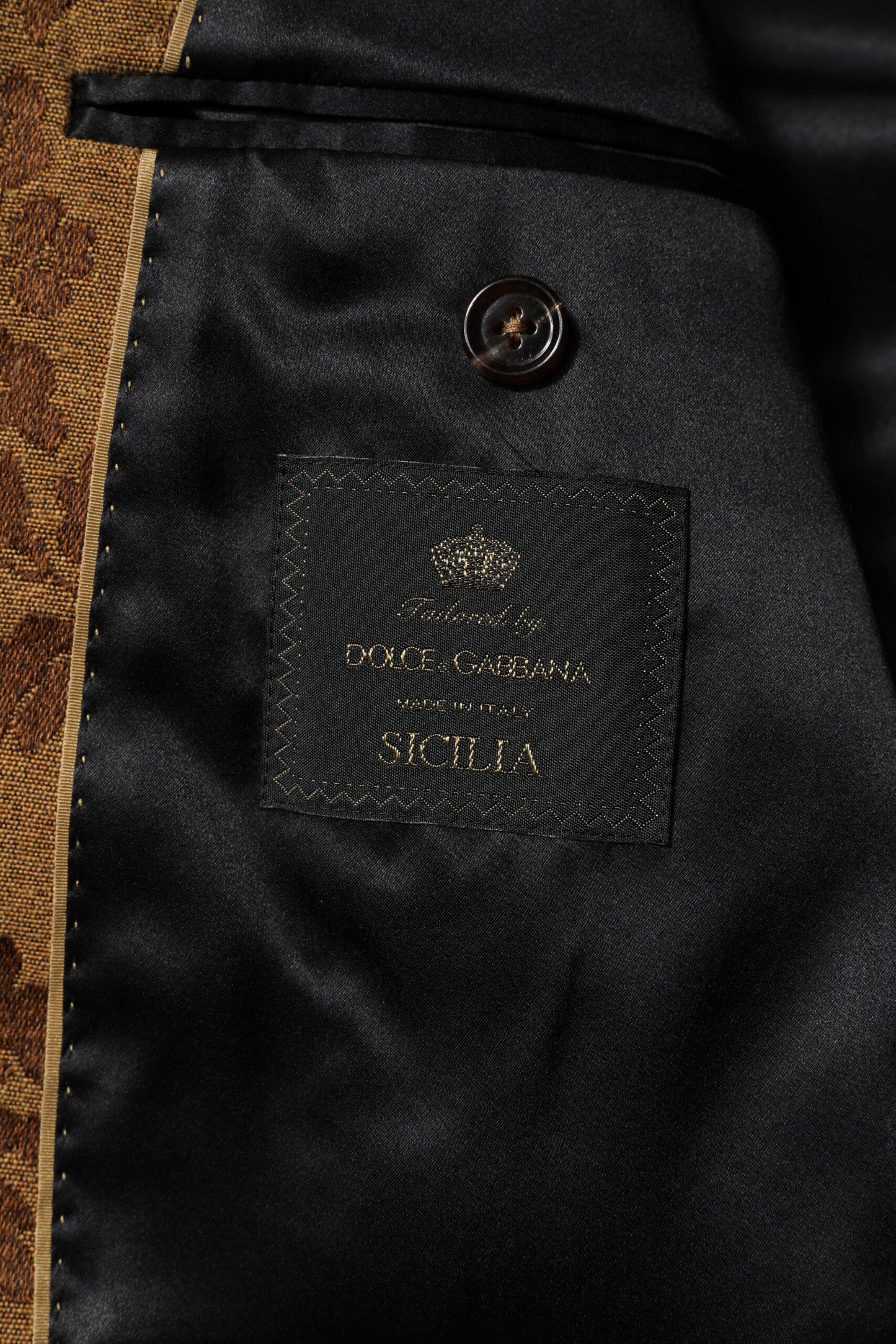 Costume 2 pièces Dolce & Gabbana SICILIA en jacquard fleuri marron