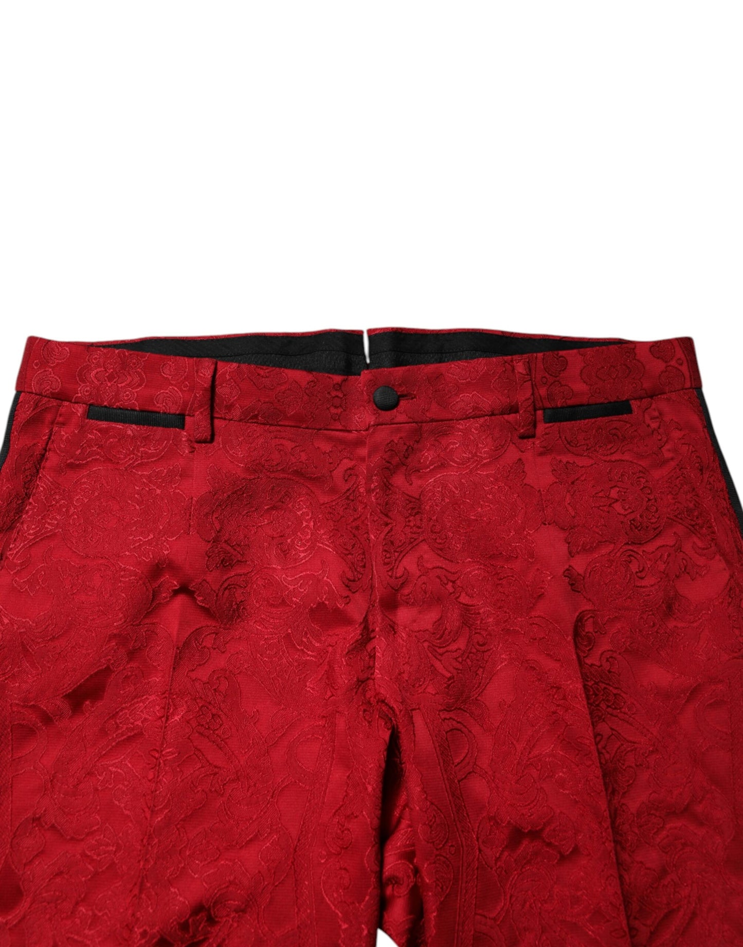Costume croisé 2 pièces Dolce & Gabbana en jacquard floral rouge