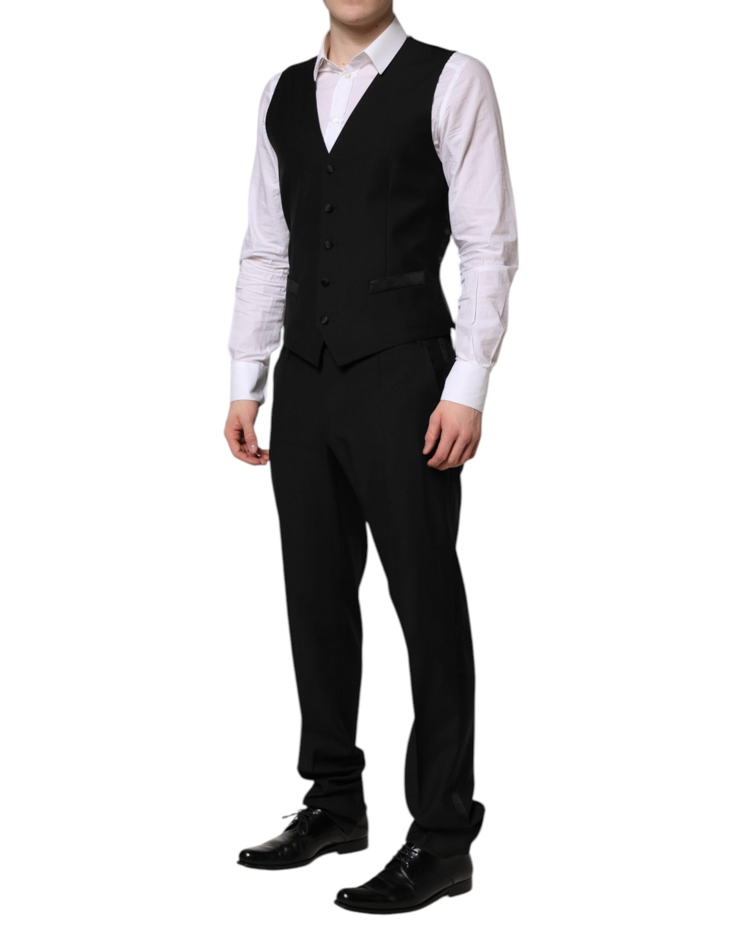 Costume 3 pièces Dolce & Gabbana noir MARTINI orné de cristaux