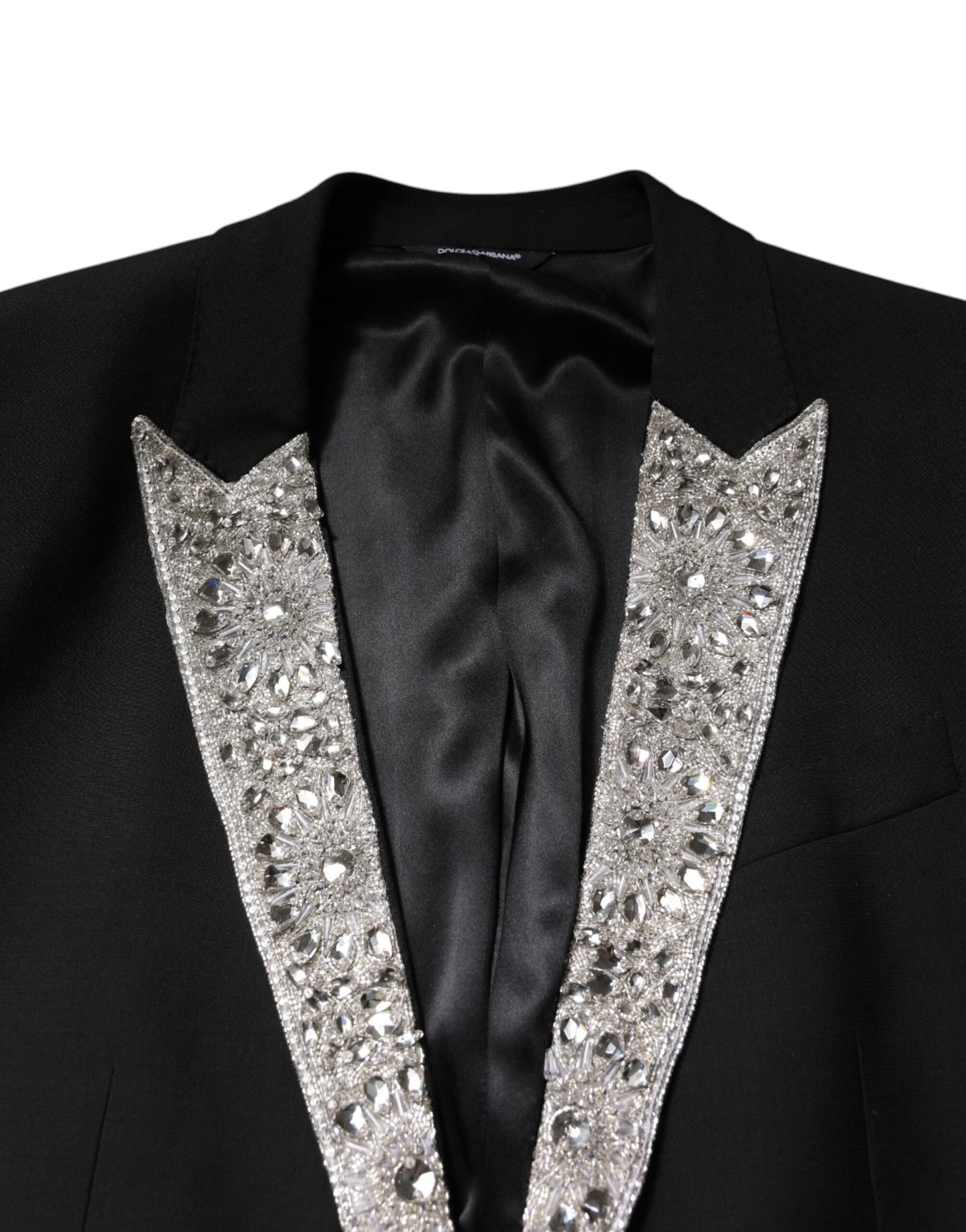 Costume 3 pièces Dolce & Gabbana noir MARTINI orné de cristaux