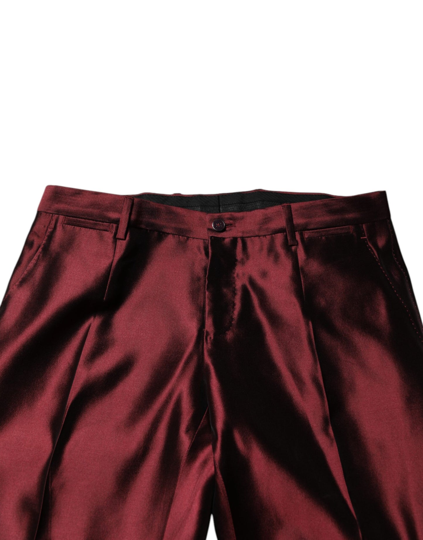 Costume 2 pièces simple boutonnage en soie bordeaux Dolce & Gabbana