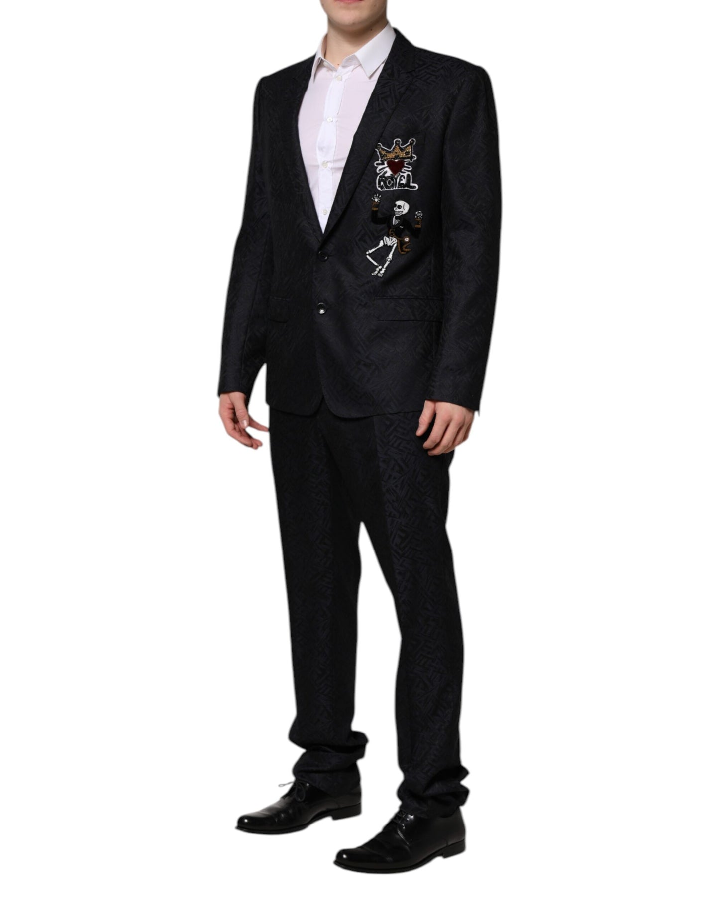 Costume 2 pièces squelette King Martini noir Dolce & Gabbana
