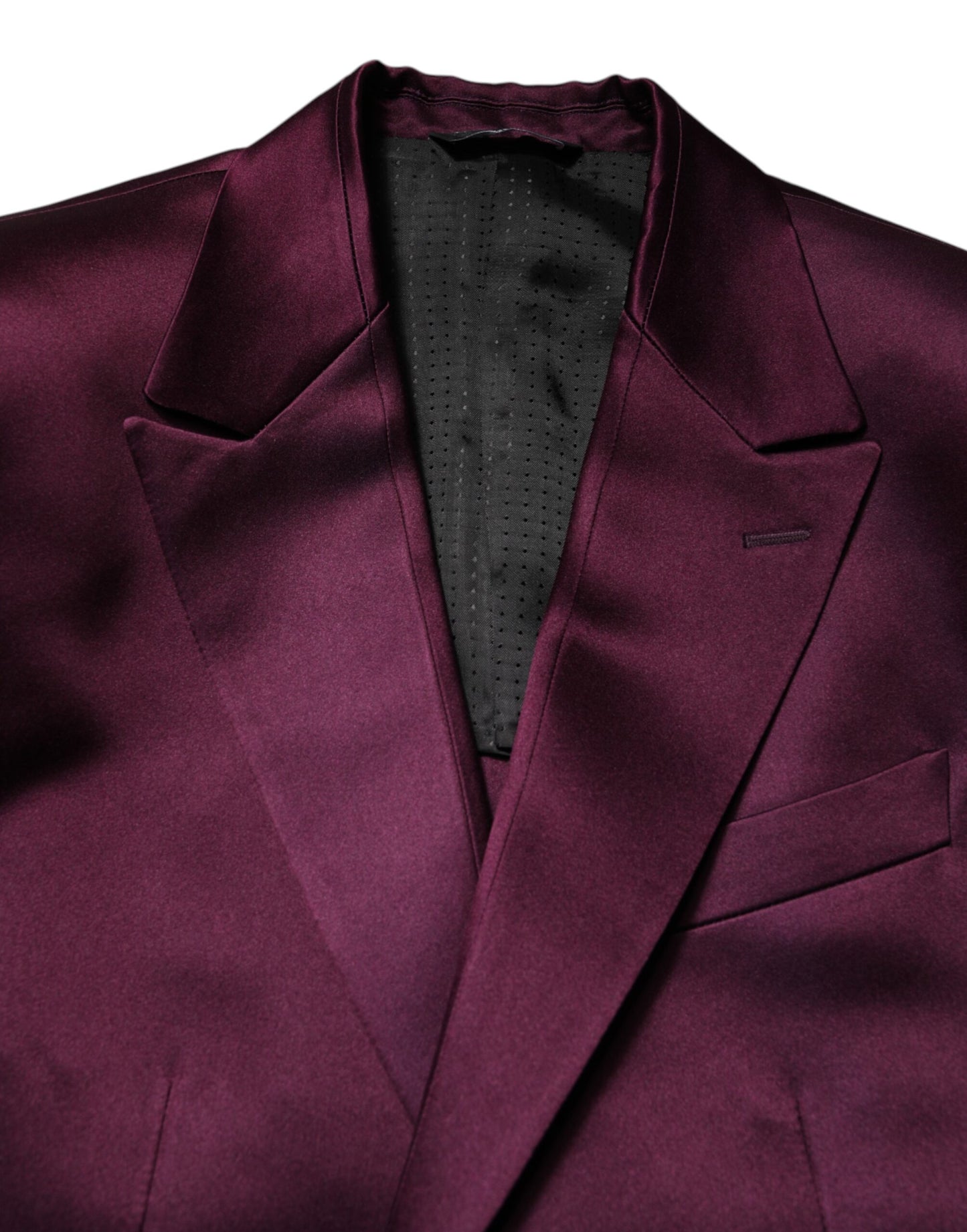 Costume 3 pièces en soie violet foncé Dolce & Gabbana à boutonnage simple