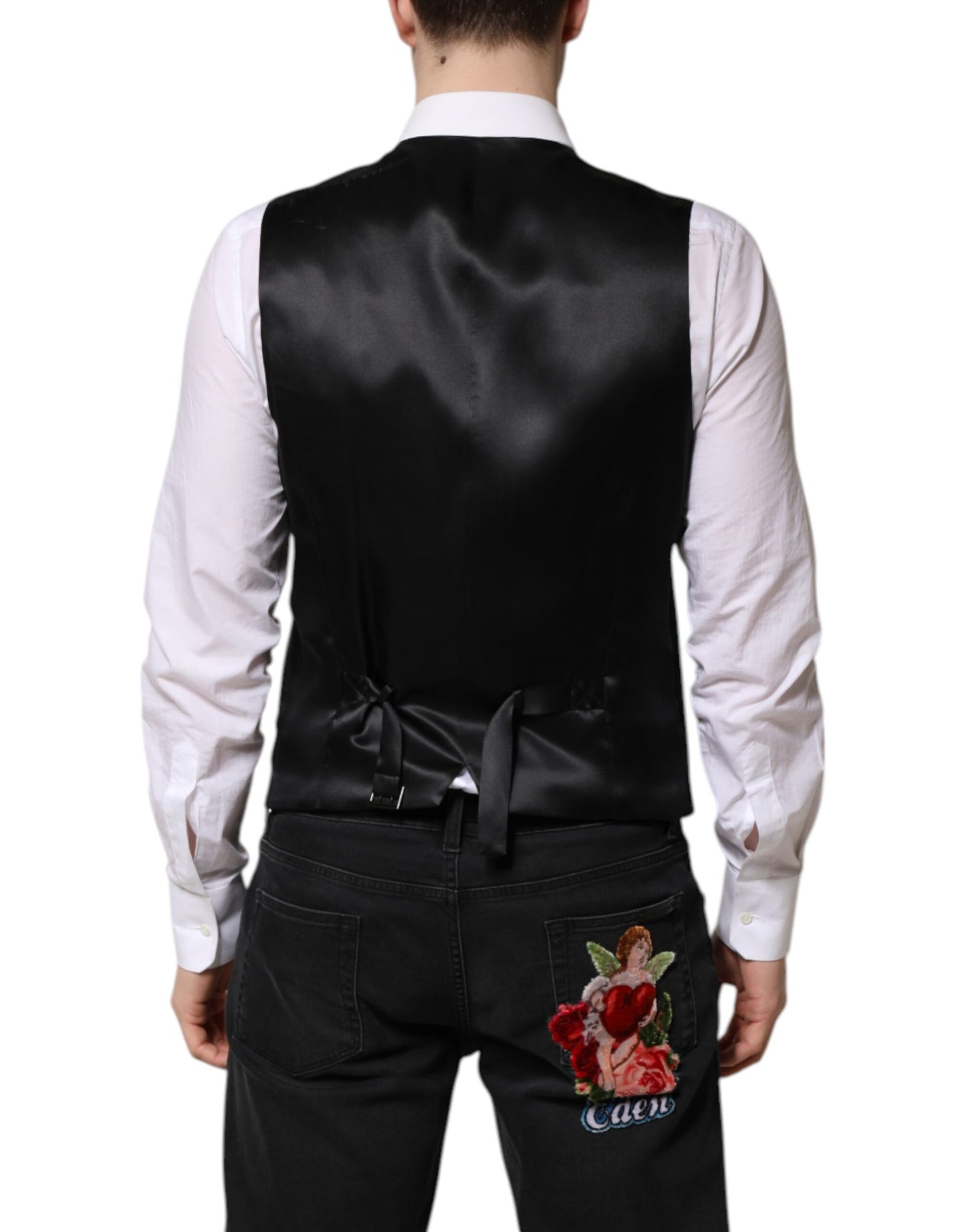 Gilet habillé en laine verte Dolce & Gabbana pour homme